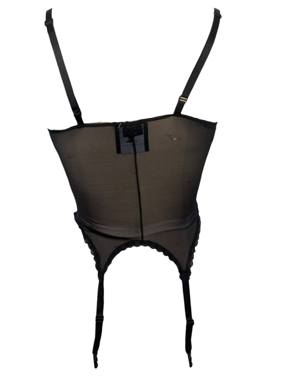 Key Black Fredericks Lingerie Garter Top - XXS