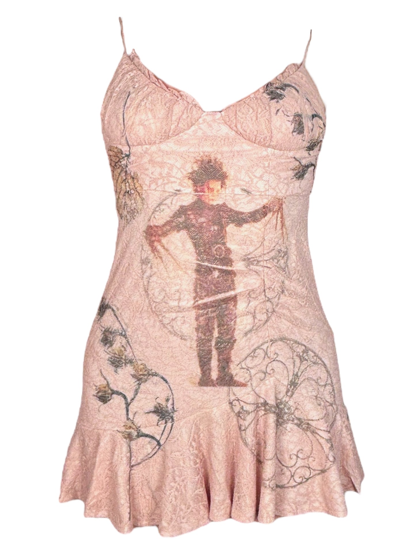 Scissorhand Communion Pink Lace Ruffle Dress - S/M