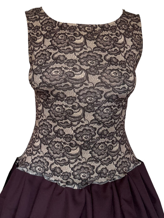Aubergine Lace Drop Waist Dress - M/L