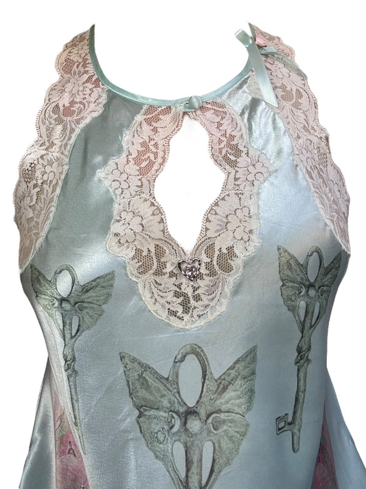 Fairies All Around Me Lacy Aqua Mini Dress - L