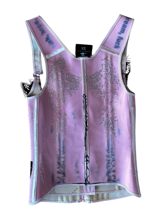 Bittersweetheart Pink Latex Corset - XXXS