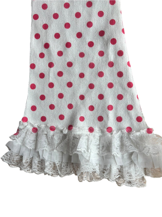 Pink Polka Dot Lace Legwarmers
