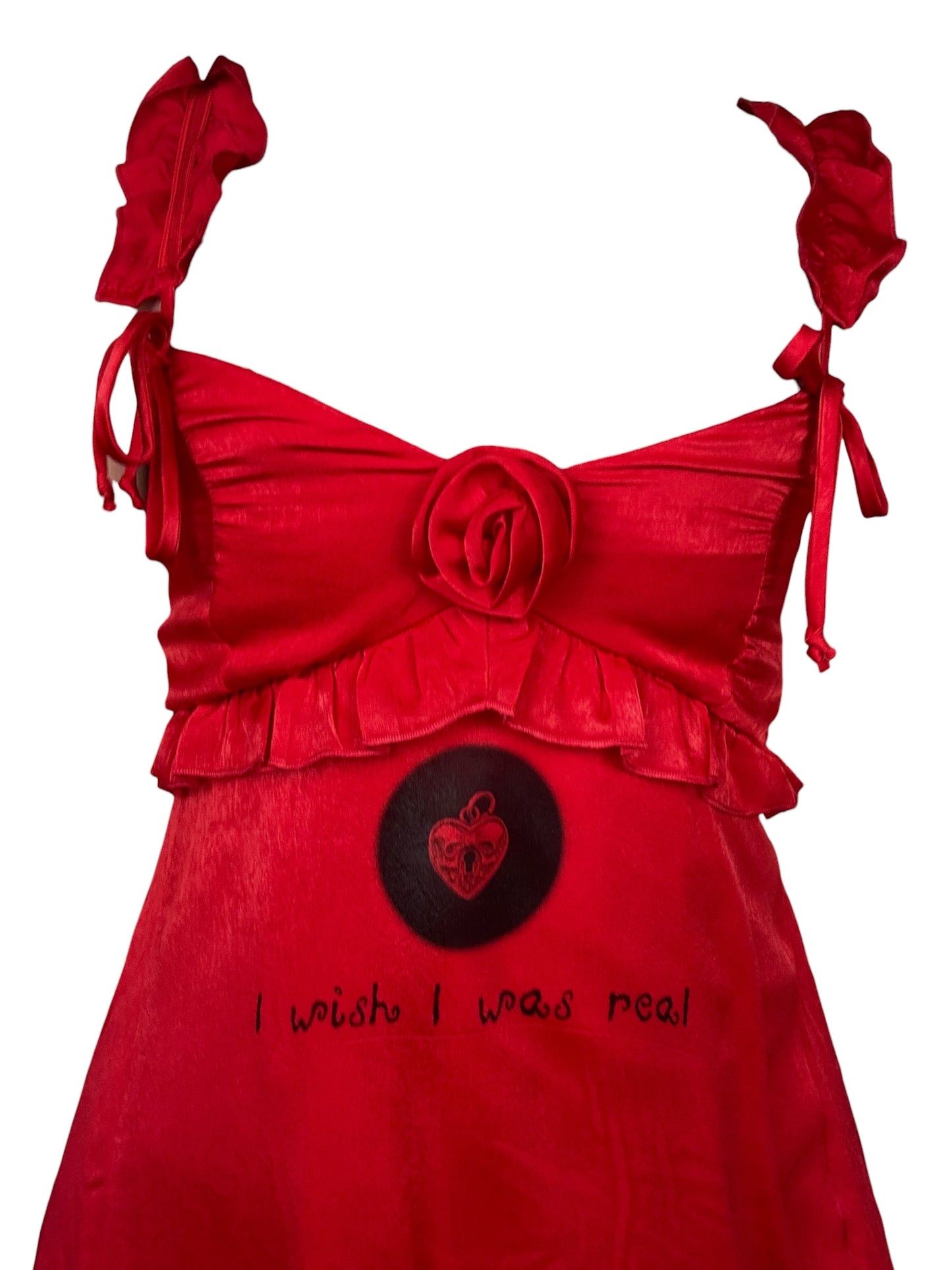 I Wish I was Real Red Rose Dress - XS