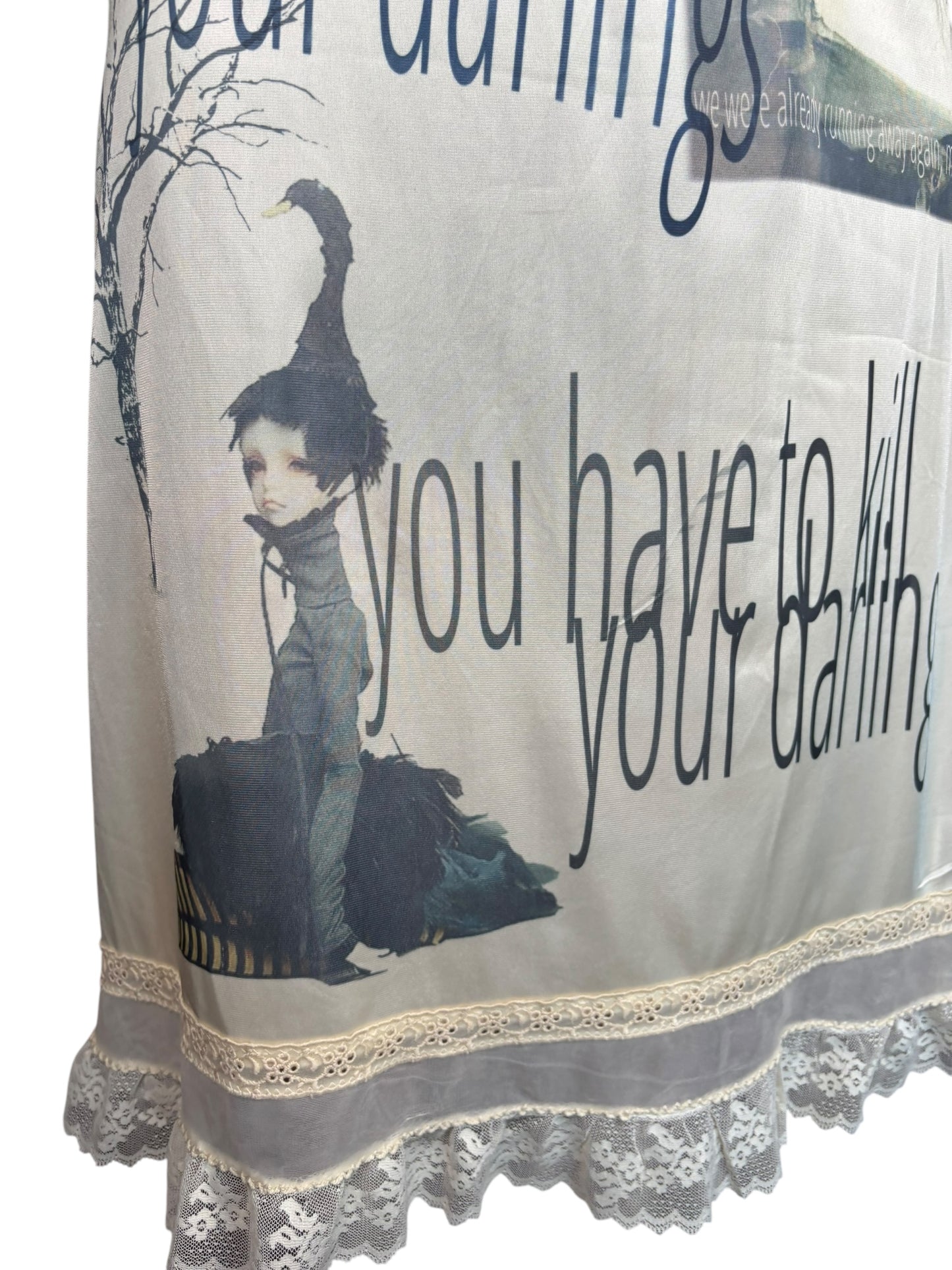 Kill Your Darlings Ruffle Slip Skirt - S/M