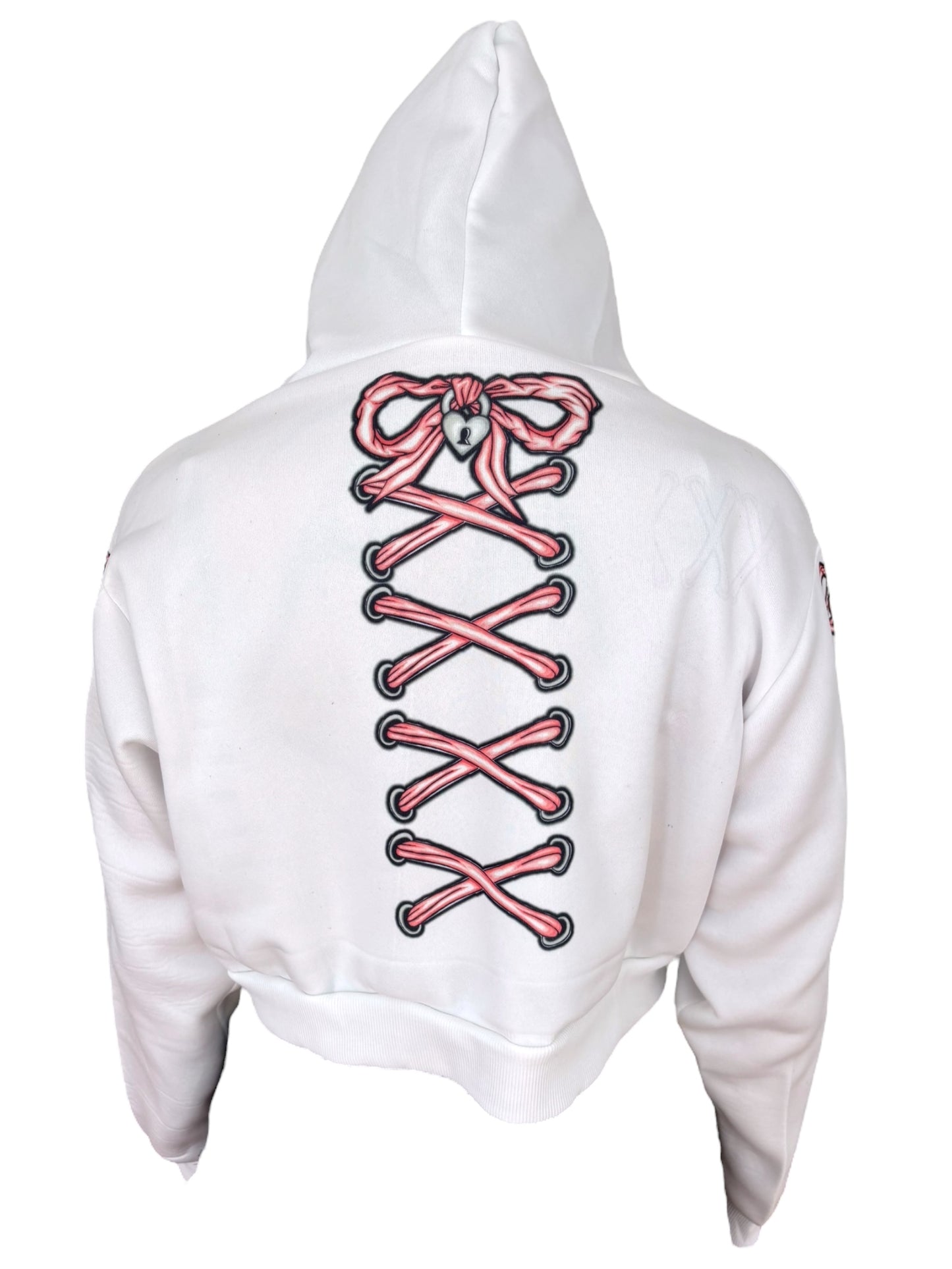 Darling Creature White Cropped Hoodie - XL