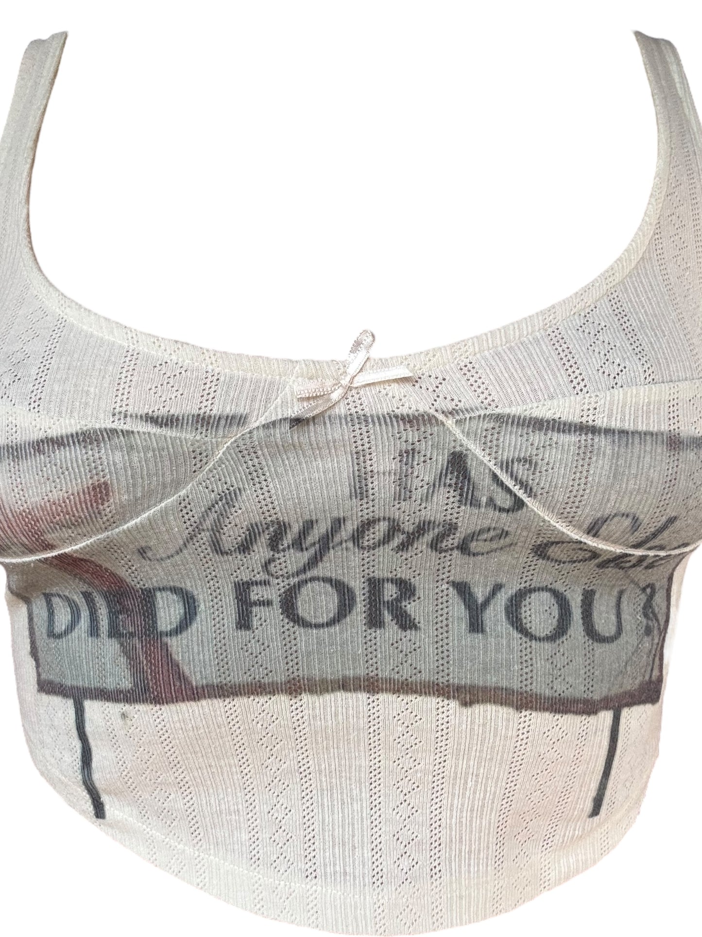 Has Anyone Else Died For You? Cropped Tank - XS/S