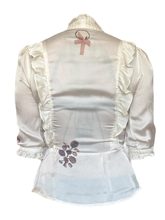 Forget Me Not Ruffled Blouse - S