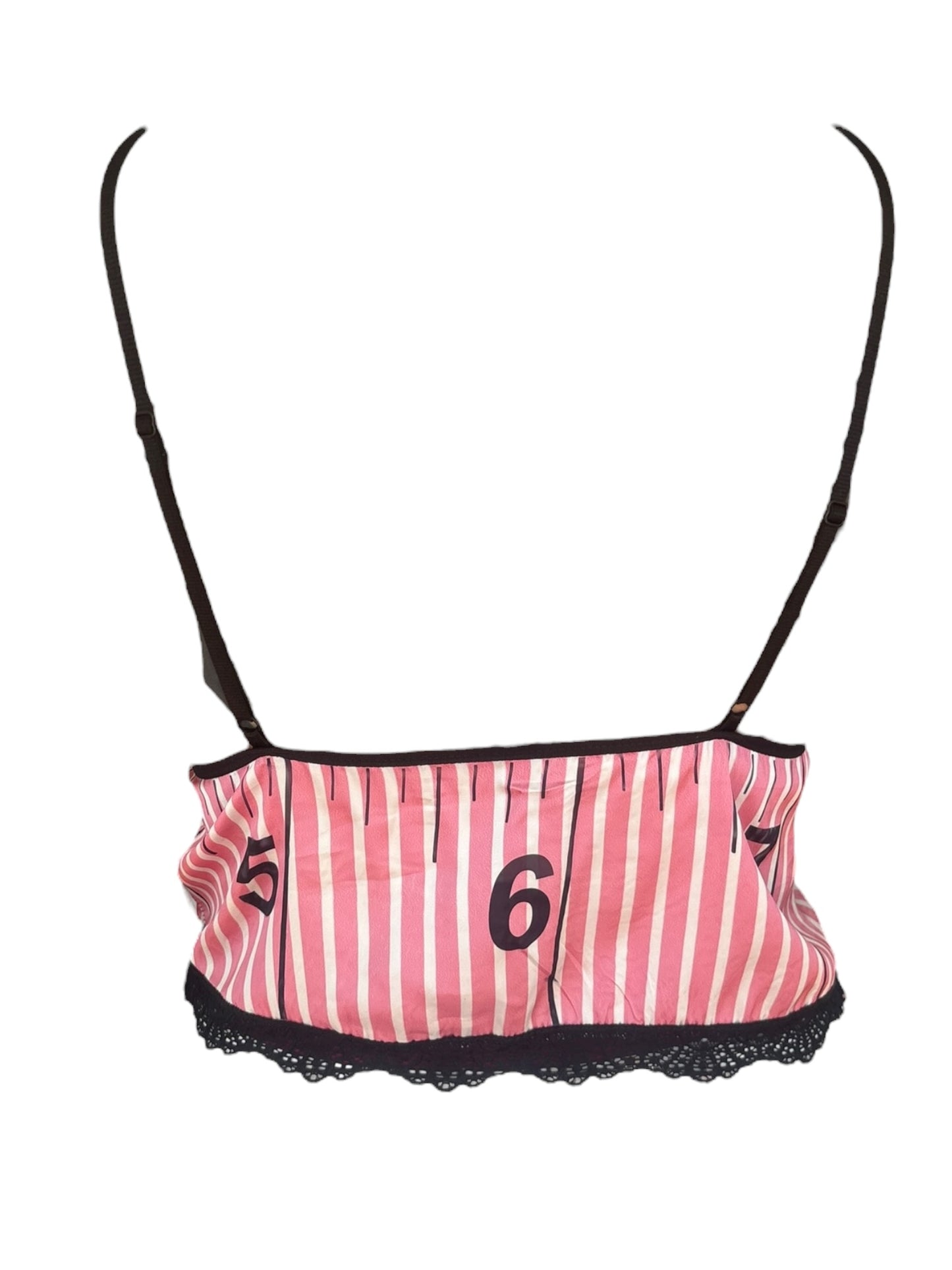 Pink Striped Measuring Tape Tank - S