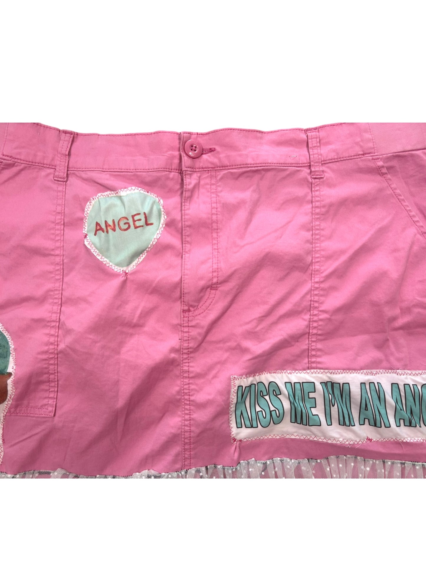 Kiss Me I'm An angel Pink Mini Skirt - 3X