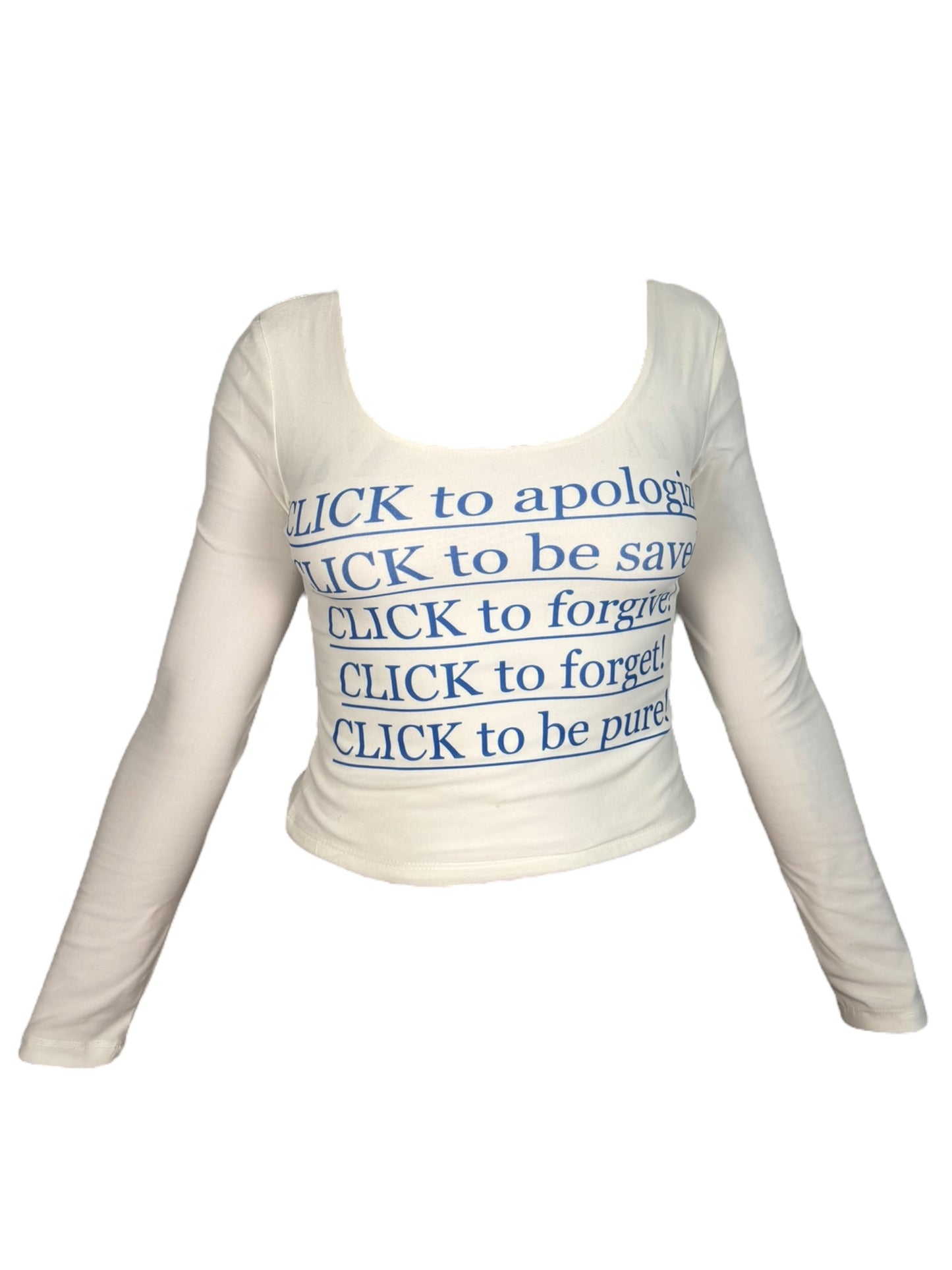 Click To Forget White Longsleeve Top (Sample) - M/L