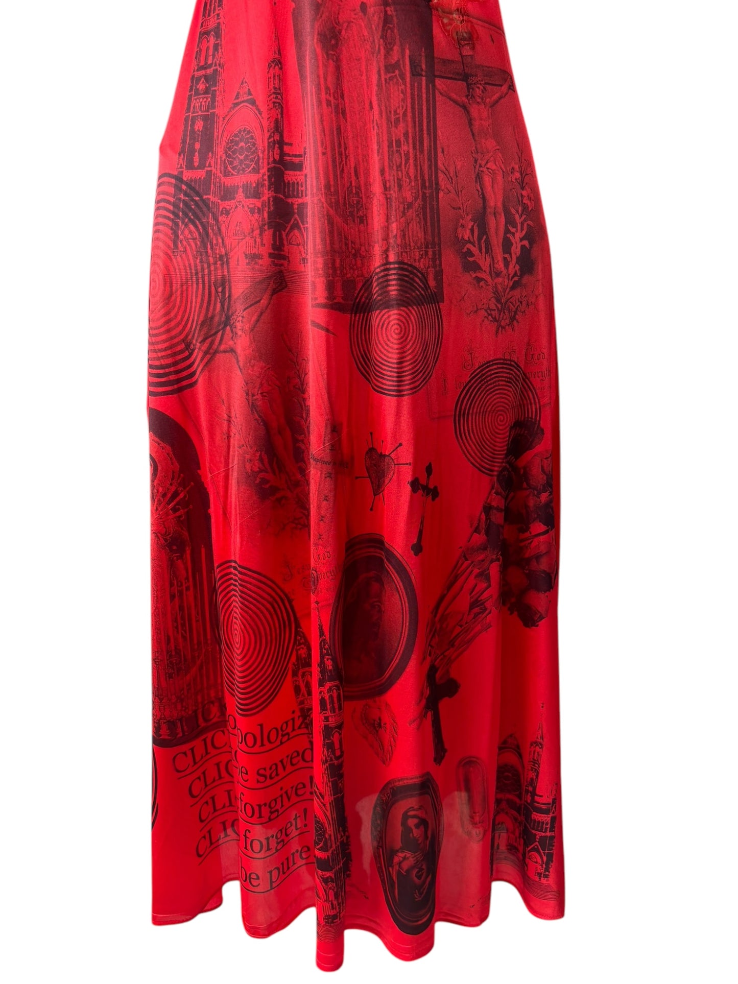 All of Sinners Red Slip Dress - L