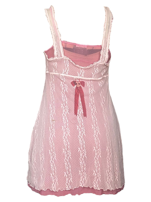 Bloodstained Worship Pink Lace Dress - M/L