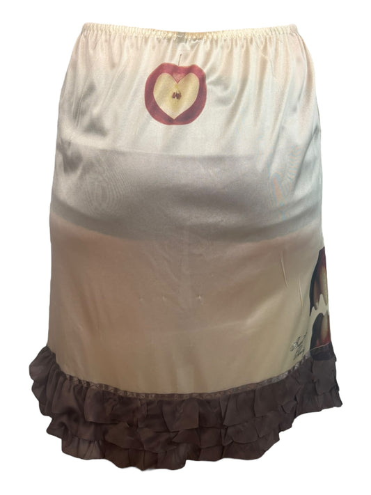 Eat You Up, Deer Tan Ruffle Slip Skirt - L/XL