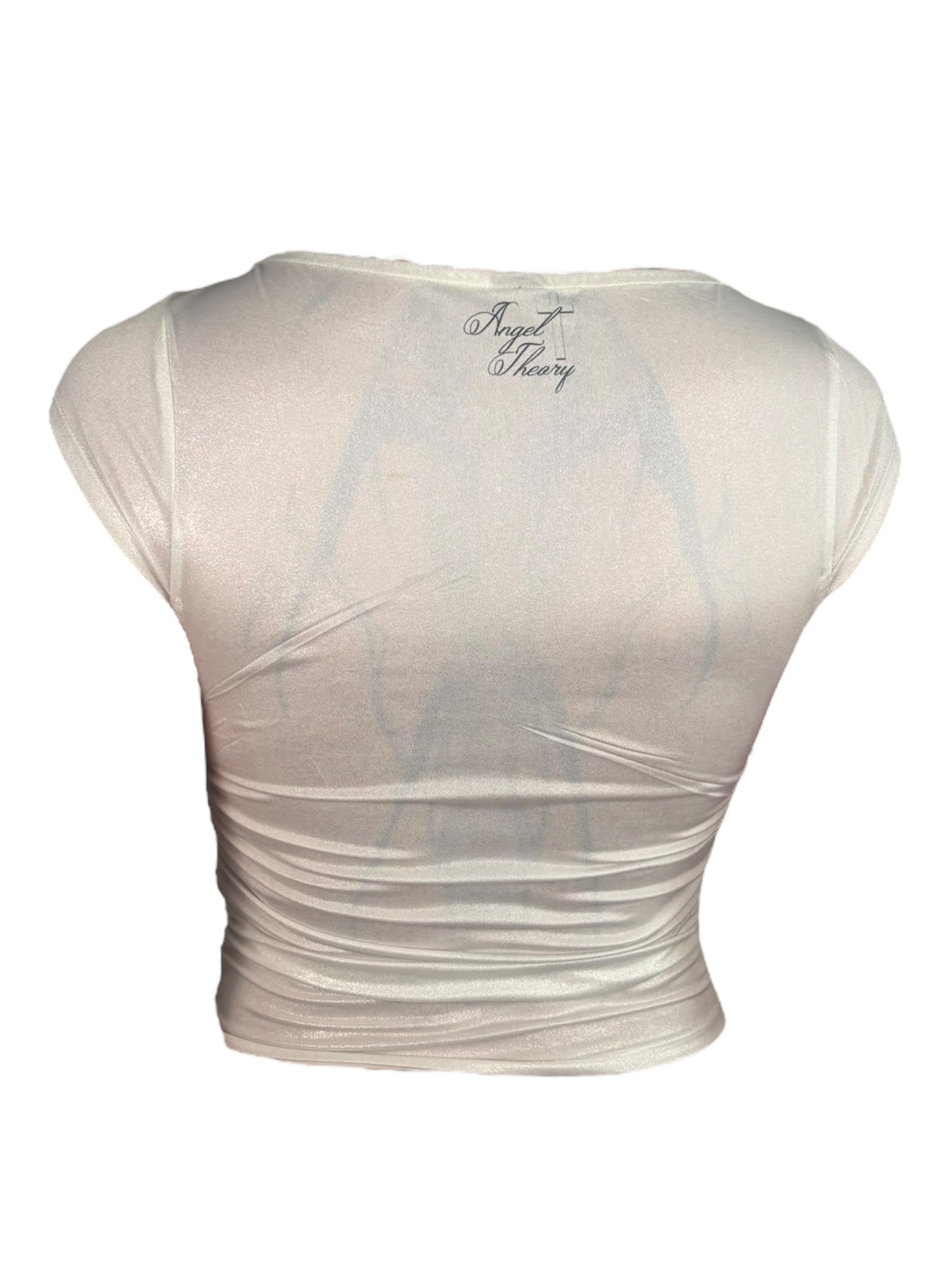 Angel? Ruched White Top - S