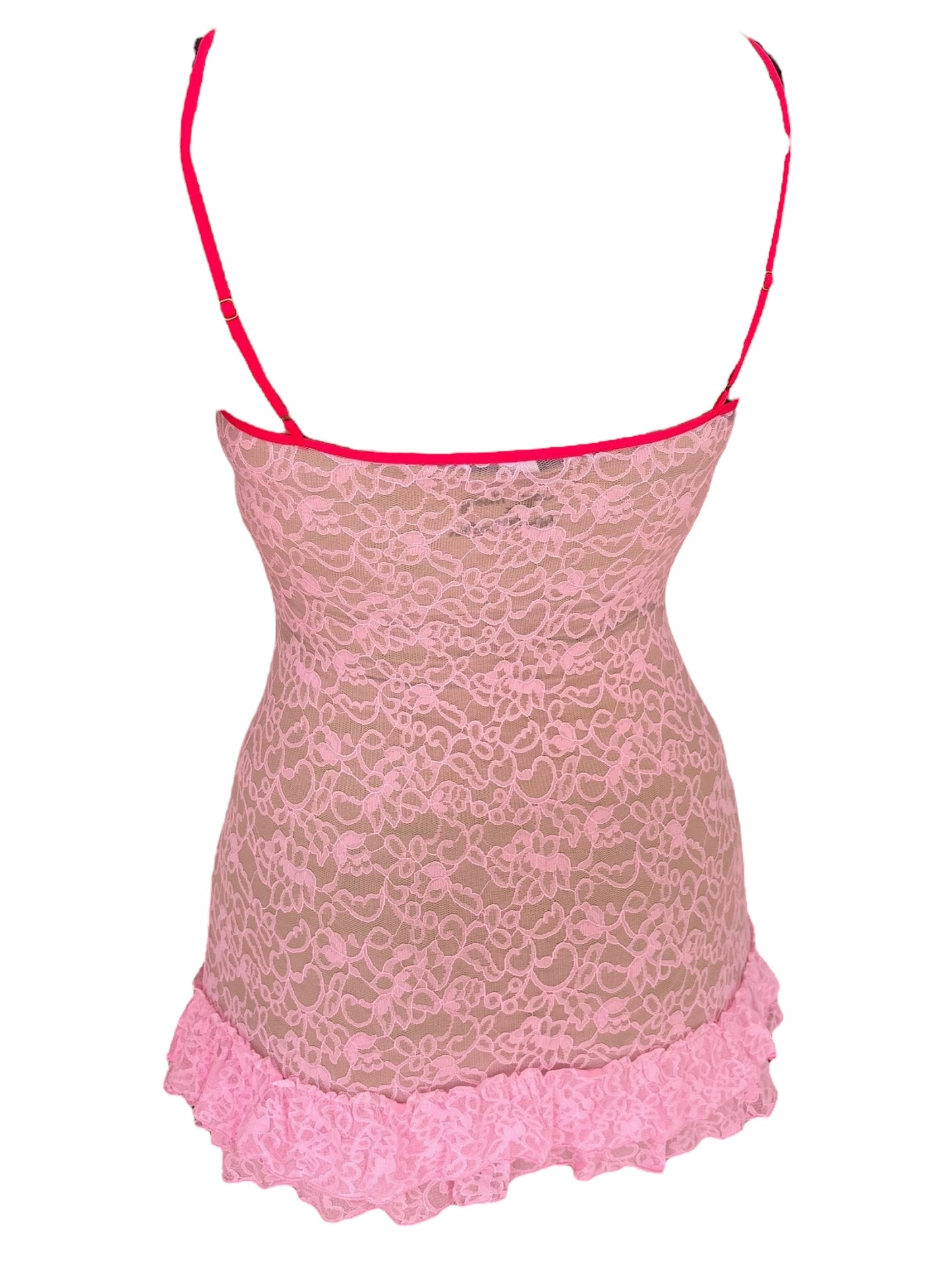Addiction to Love Pink Lace Mini Babydoll Dress - S/M