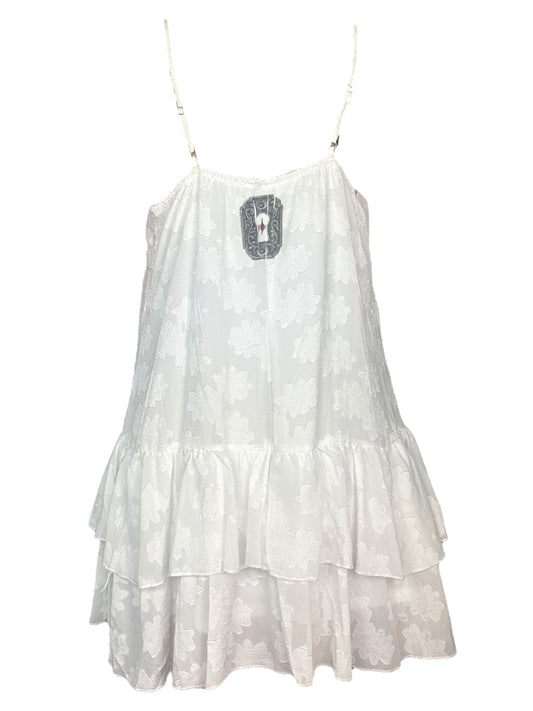 Song of Solitude White Ruffle Dress - 1X/2X