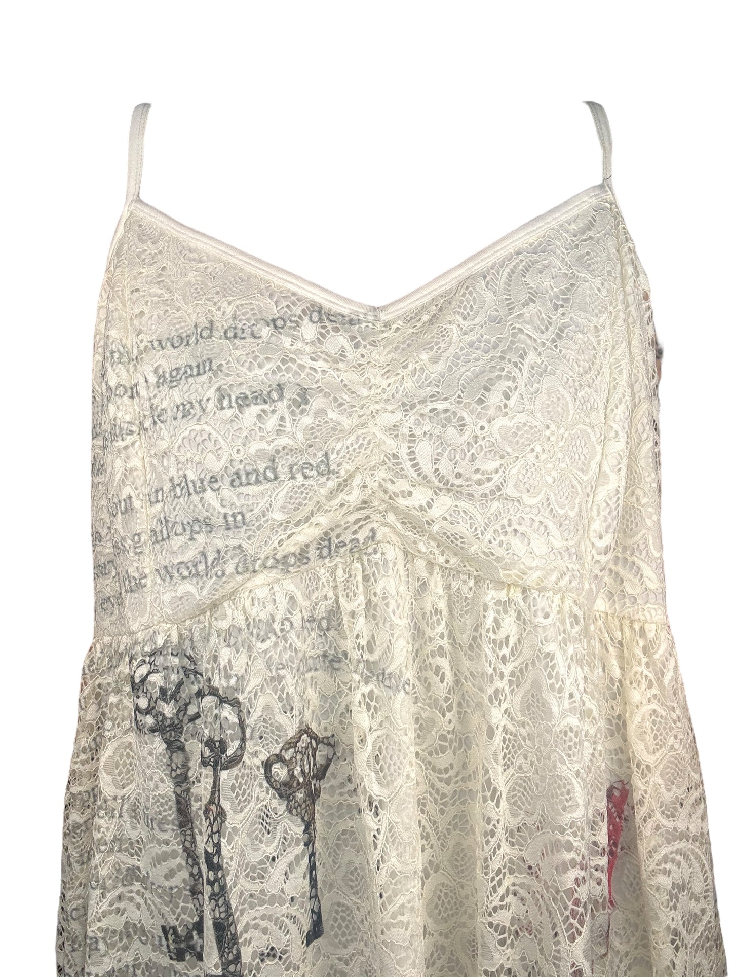 Key To My Heart Lace Flutter Tank - 3X/4X