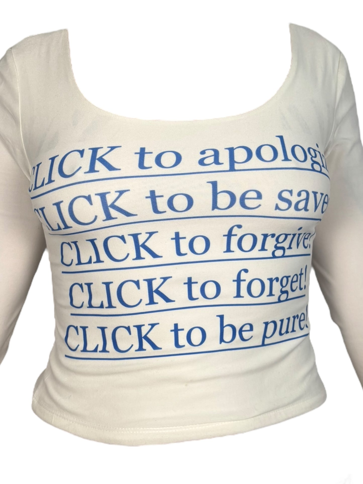 Click To Forget White Longsleeve Top (Sample) - M/L