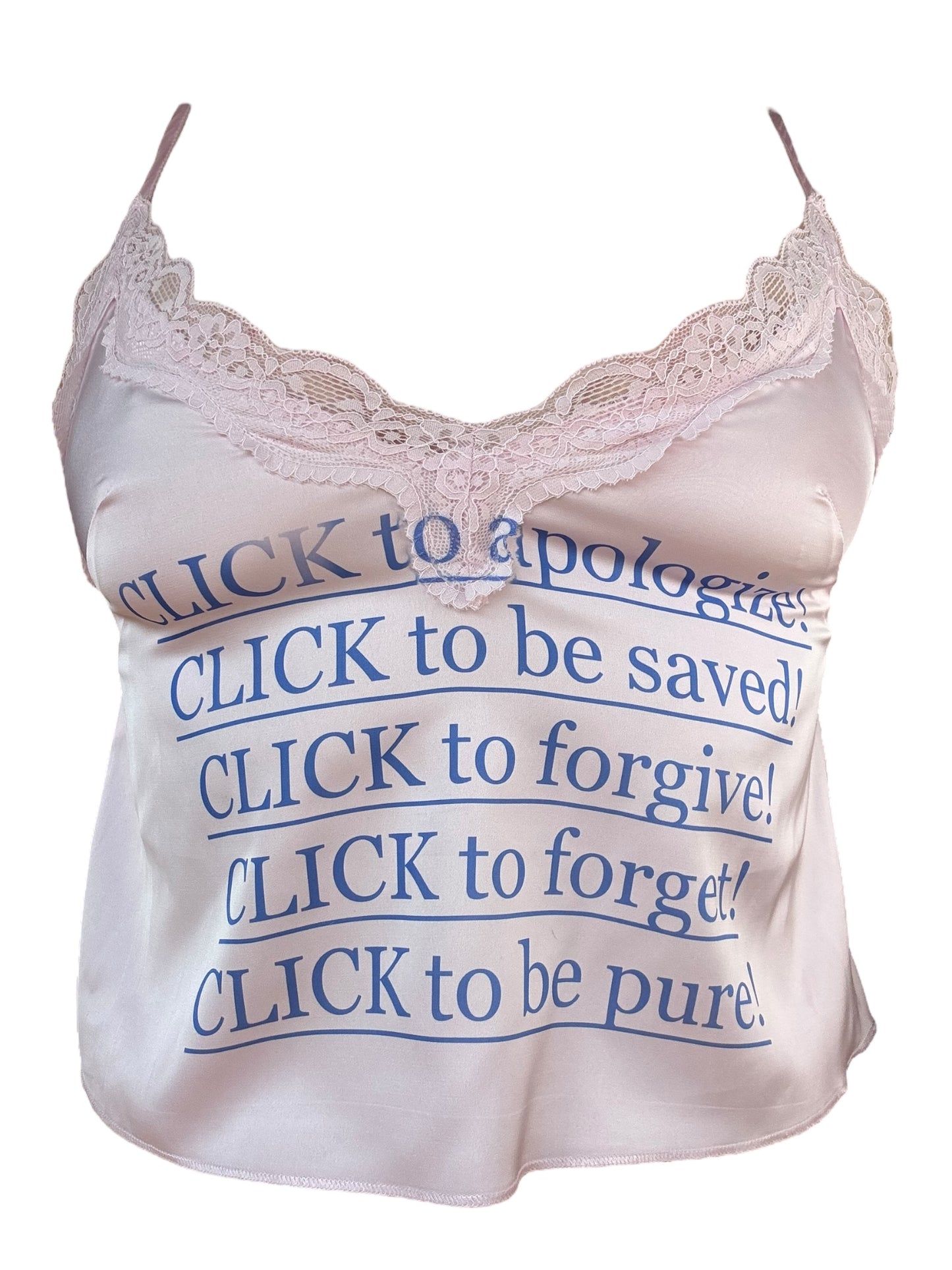 Click to Forgive Pink Slip Tank - S