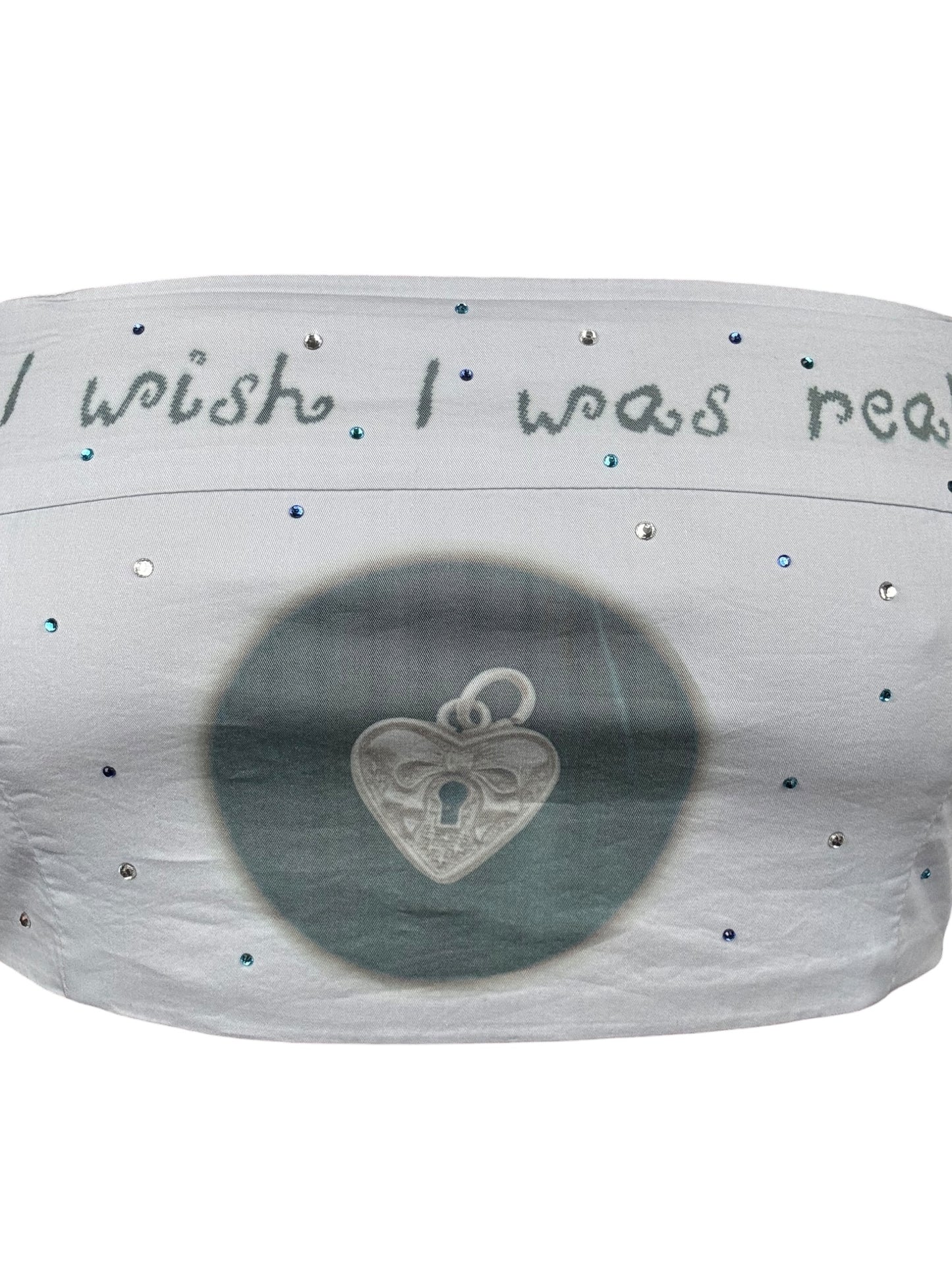 I Wish I Was Real Blue Cropped Tank - S/M