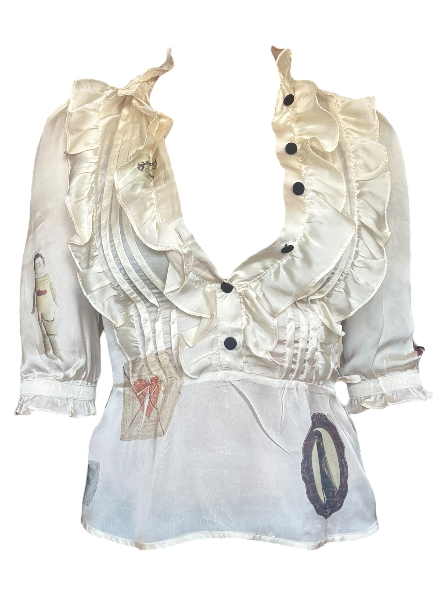 Forget Me Not Ruffled Blouse - S
