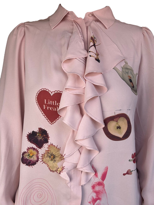 Little Freak Baby Pink Ruffle Blouse - L