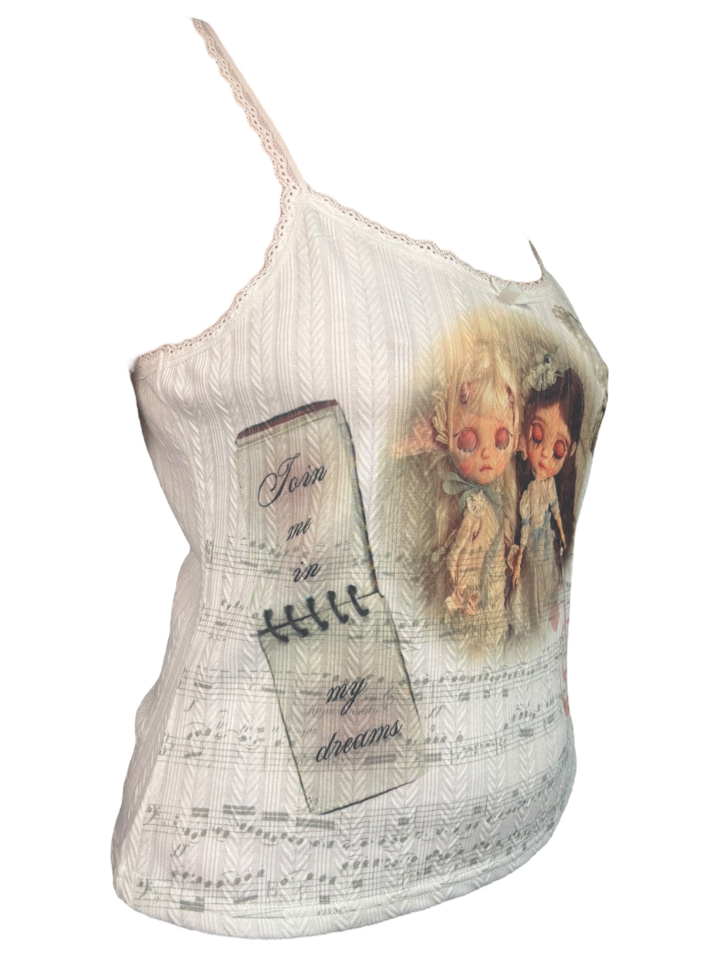 Join Me In My Dreams White Lace Tank - XL