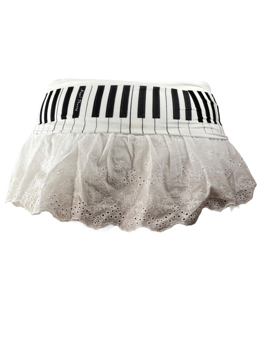 Piano Ruffle Lace Mini Skirt