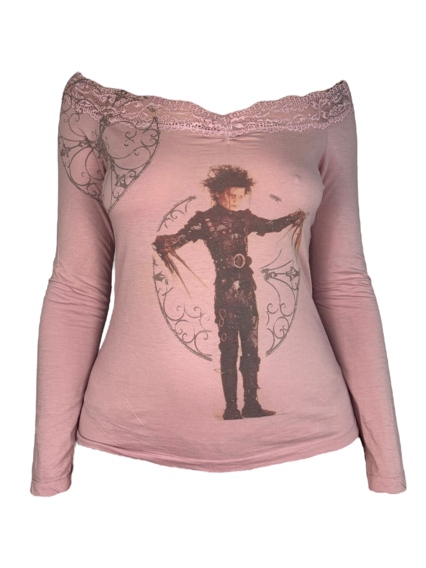 Scissorhand Communion Pink Off-Shoulder Top - M/L