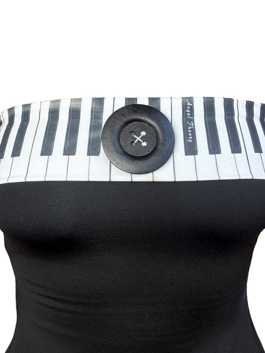 Piano + Button Tube Top