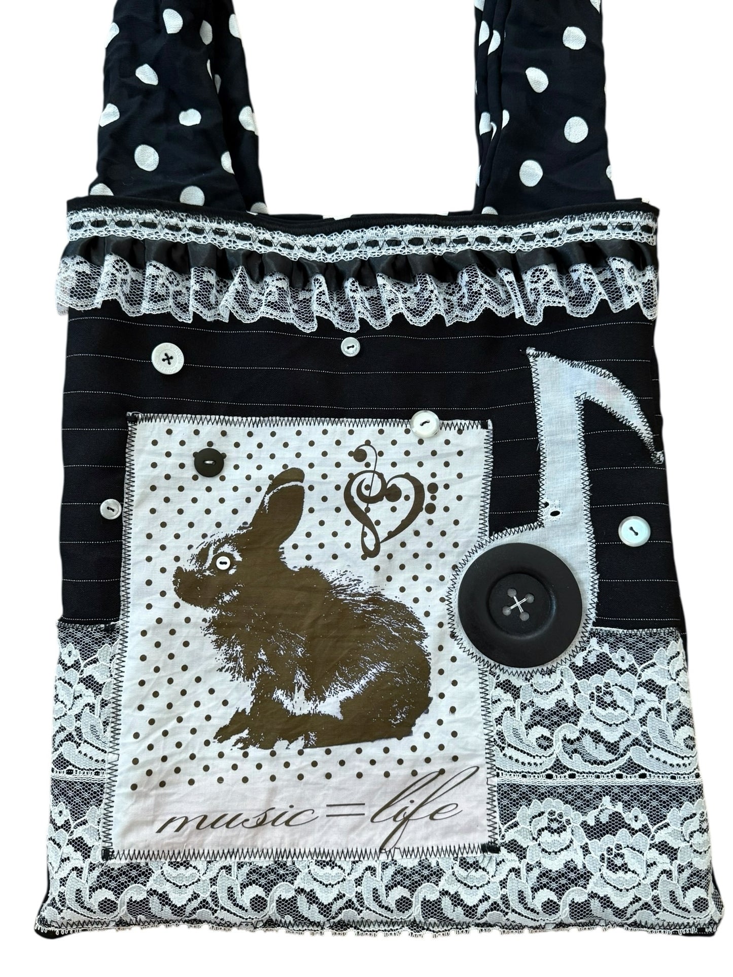 Music=Life Bunny Flutter Tote