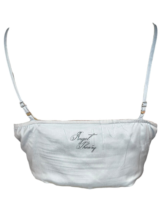 A Hare's Breath Blue Cropped Lace Tank - S