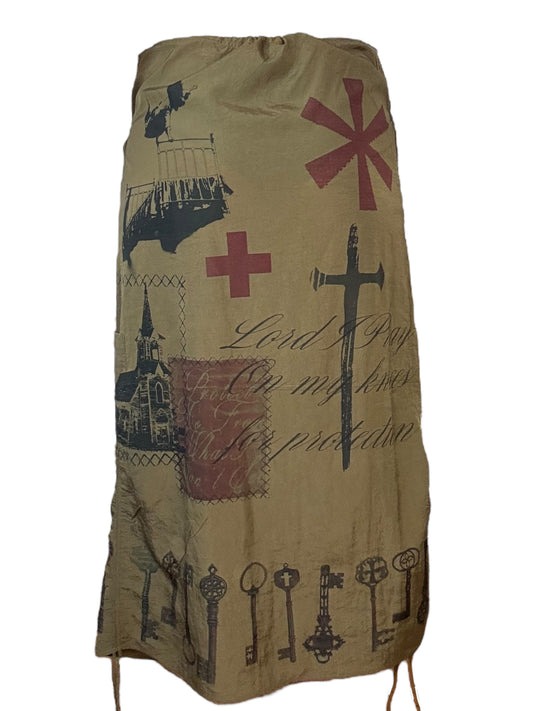 Alice's Fall Green Parachute Skirt - S/M