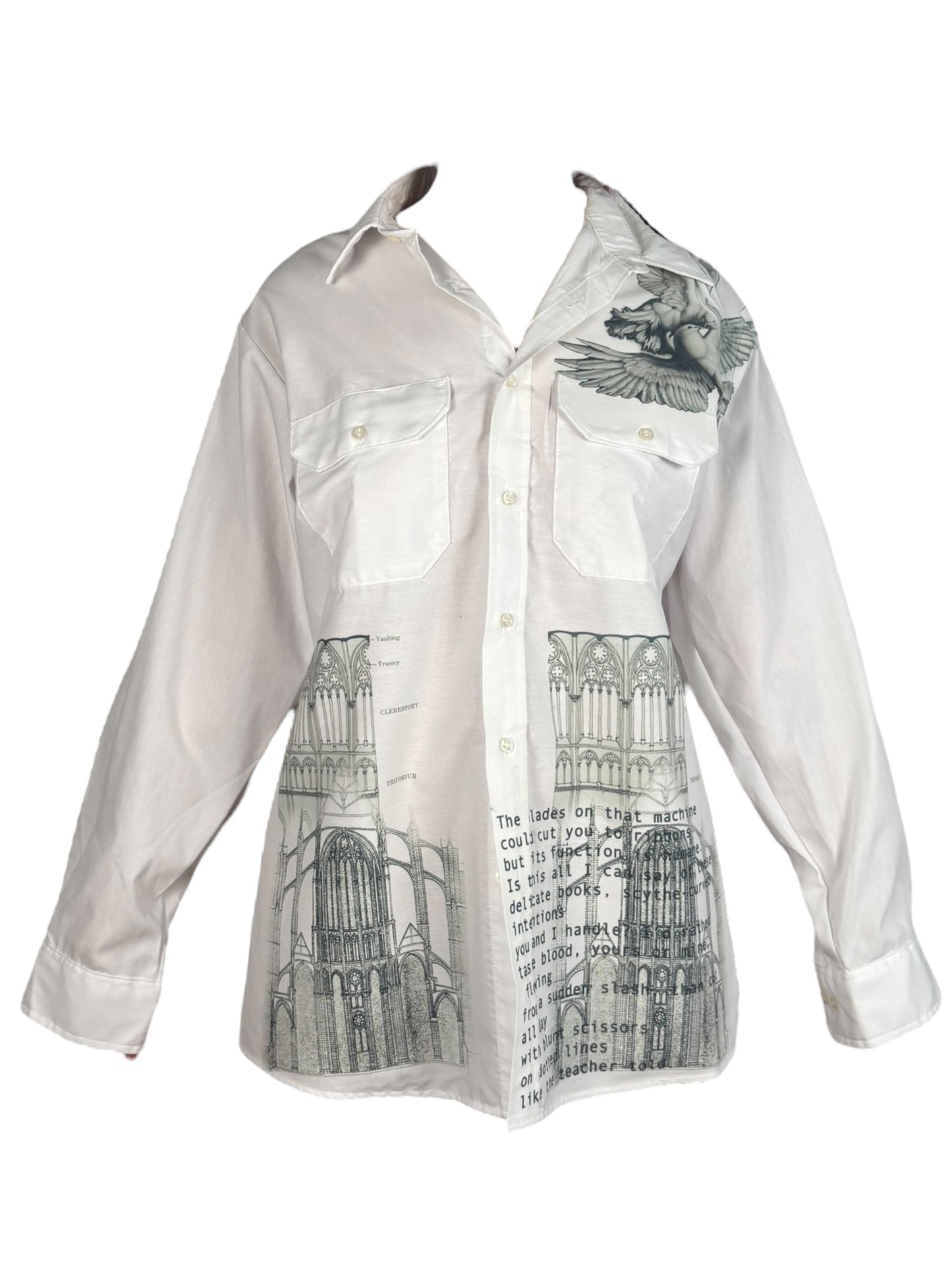 Cathedral Machine White Button Up - 2X/3X