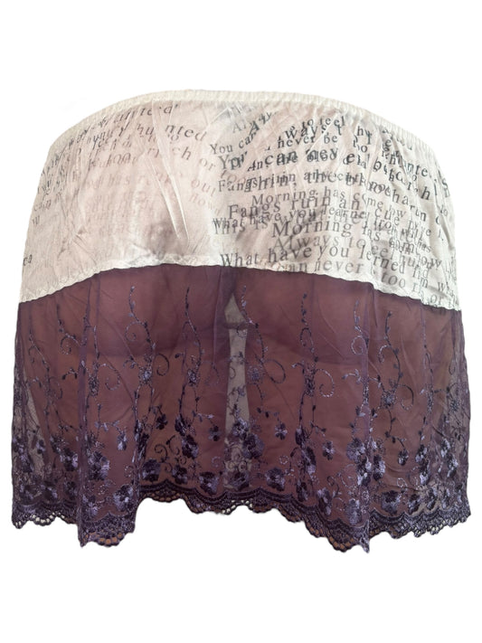 Words Have Run Out Purple Lace Mini Slip Skirt - L/XL