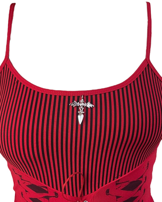 Cordelia Red Corset Tank - M