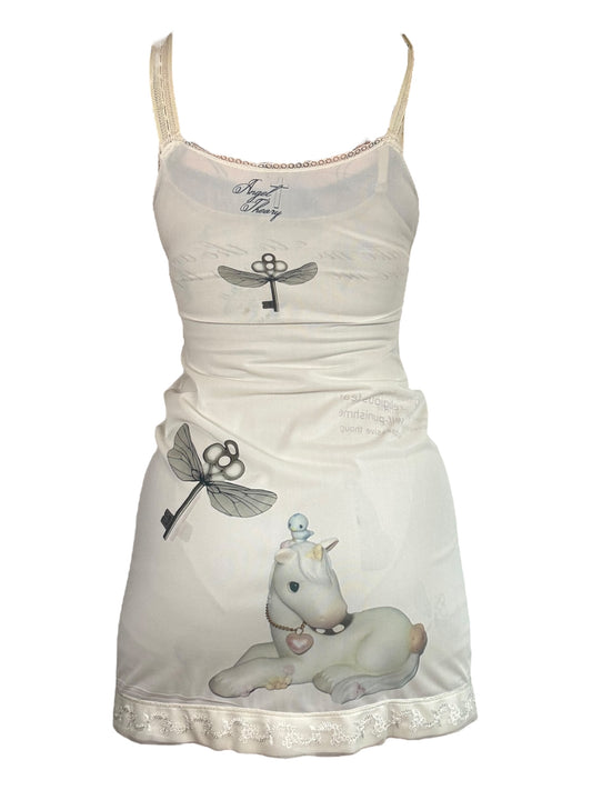 Unicorn Visions White Mini Slip Dress - S/M