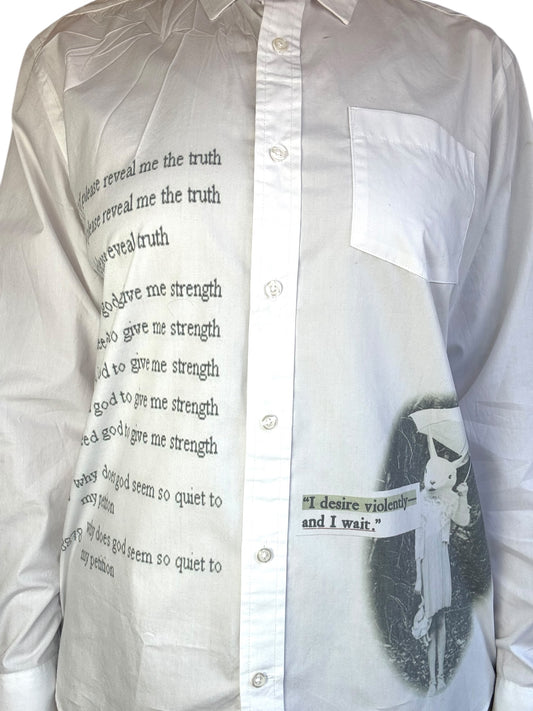 Violent Desires White Button Up - 1X/2X