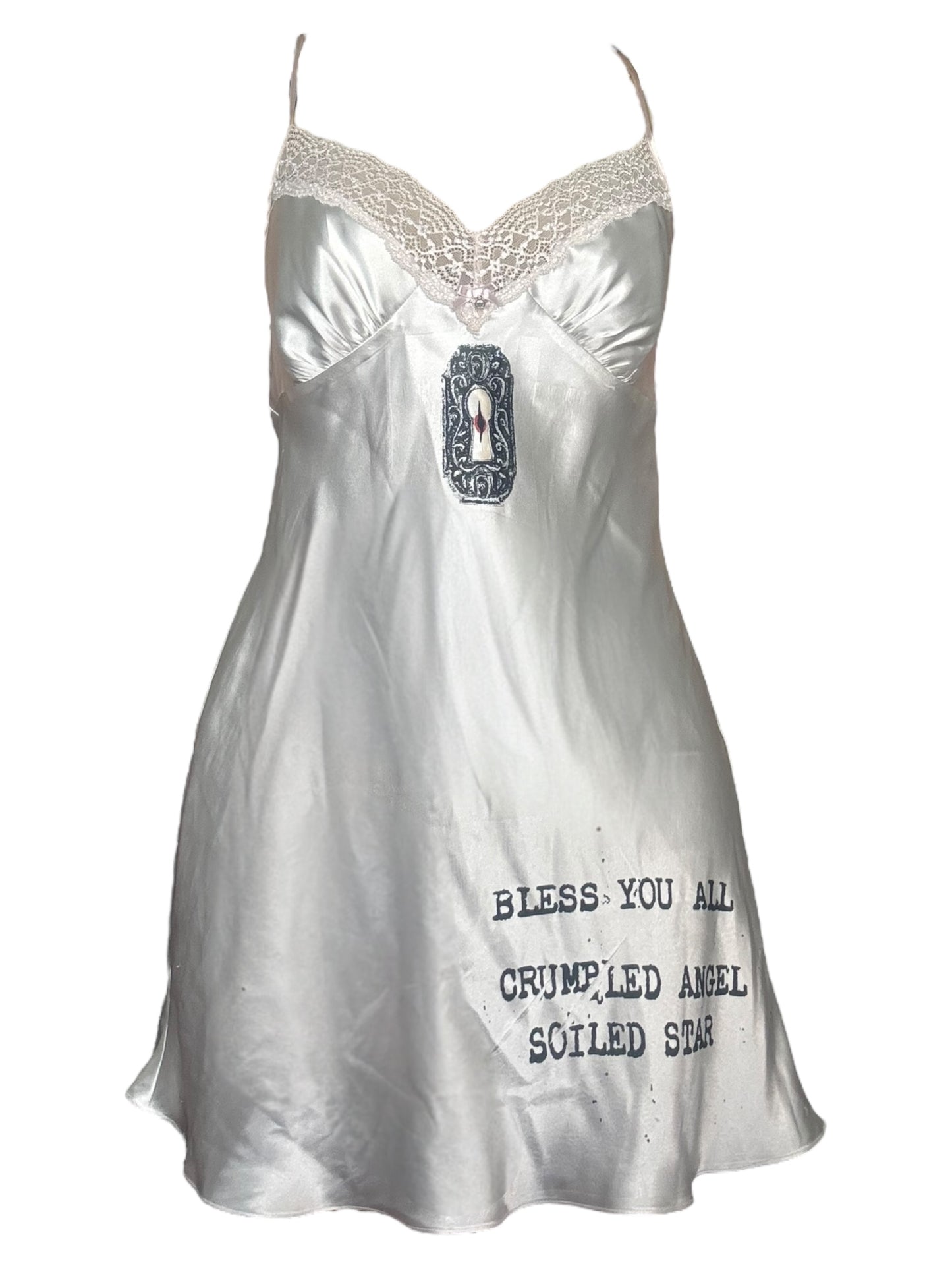 Peering Through The Keyhole White Slip Dress - L/XL