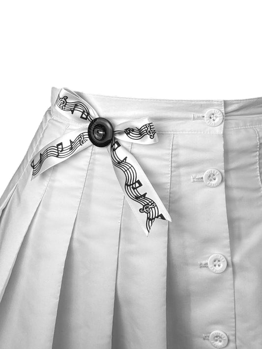 Piano Key Pleated Vintage Skirt - XS