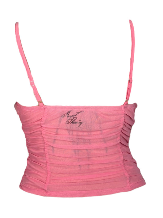 I Love You, Bunny Hot Pink Ruched Tank - M/L