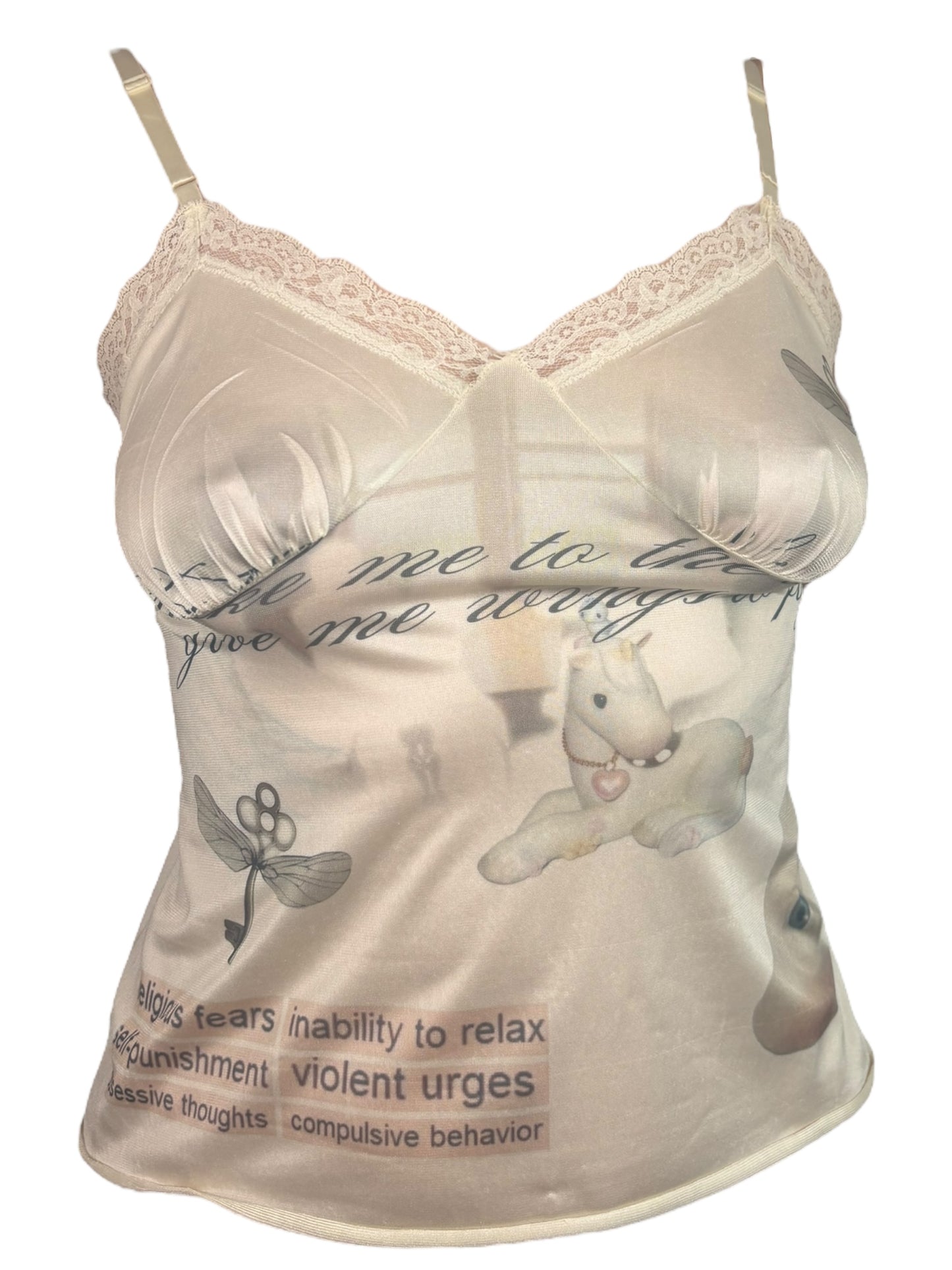Unicorn Fears White Slip Tank - S/M