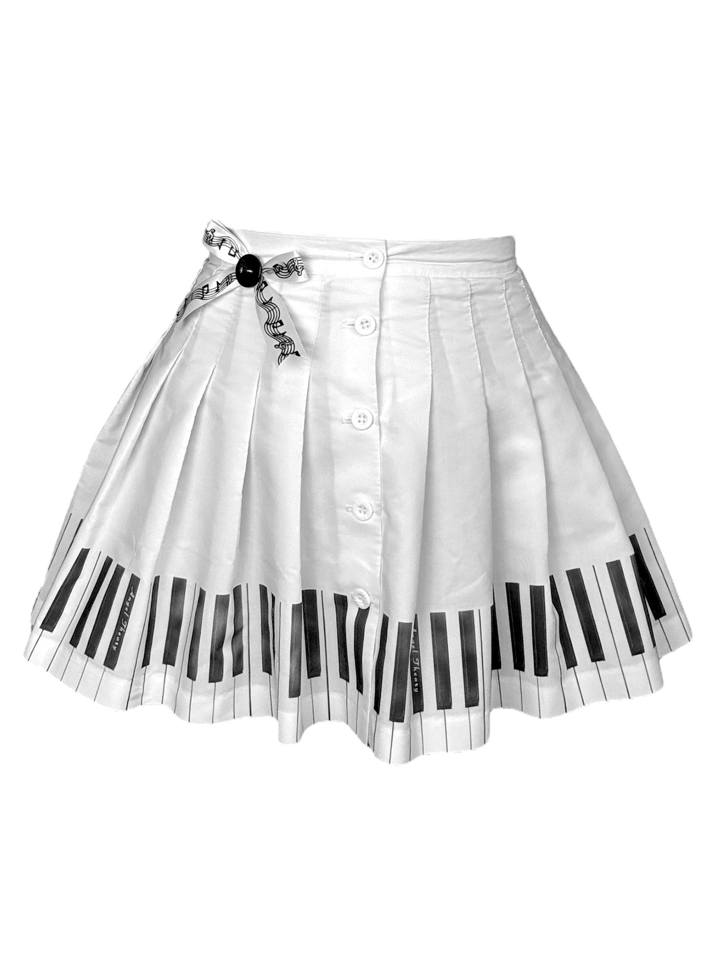 Piano Key Pleated Vintage Skirt - XS