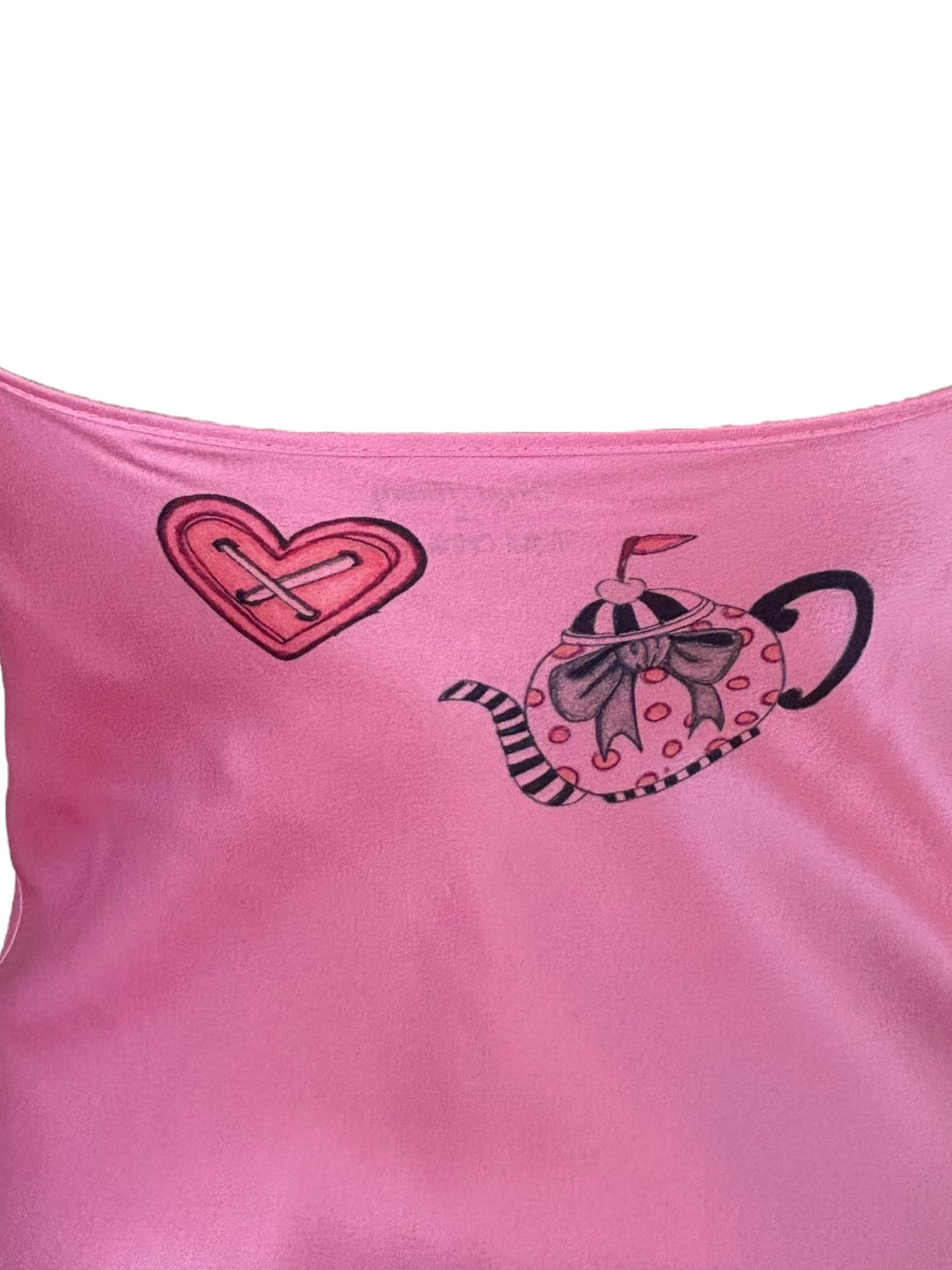 Lacey Dreams Pink Satin Dress - L