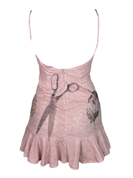 Scissorhand Communion Pink Lace Ruffle Dress - S/M