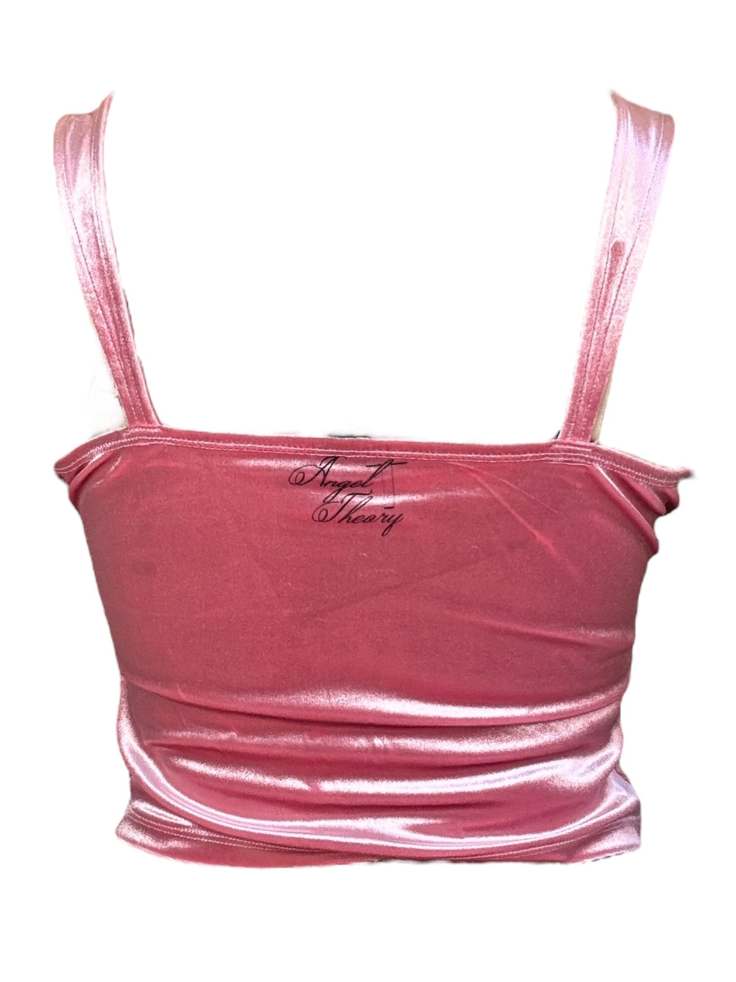 Meow Pink Velvet Bow Top - L