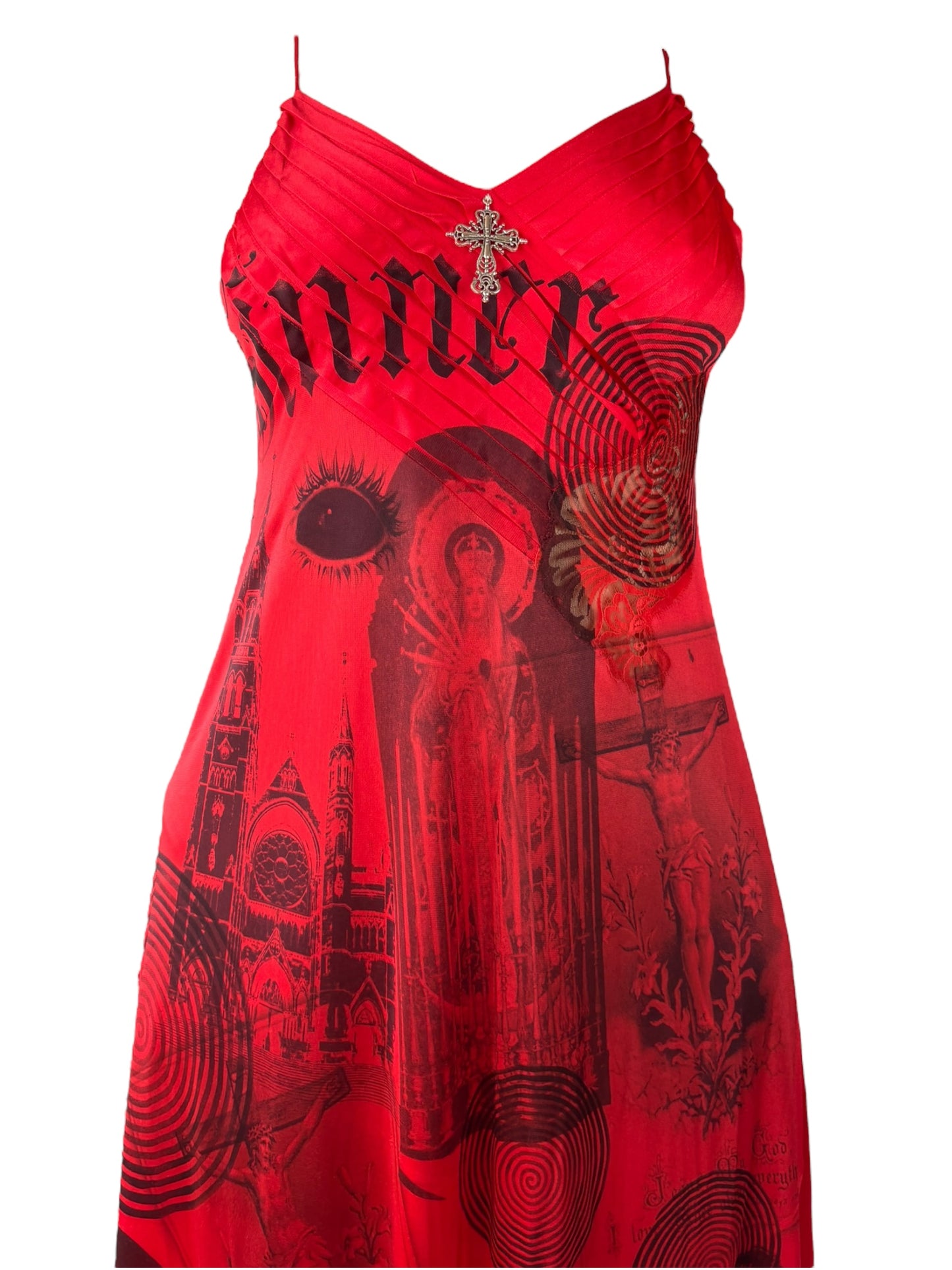 All of Sinners Red Slip Dress - L