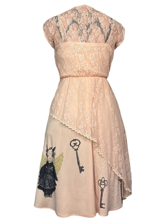 Soiled Delusions Peach Vintage Dress - L