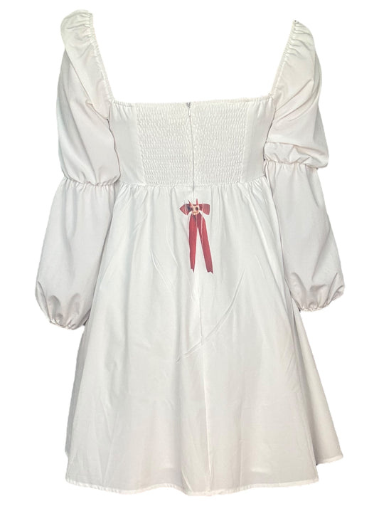 Peering Through The Keyhole White Babydoll Dress - L/XL