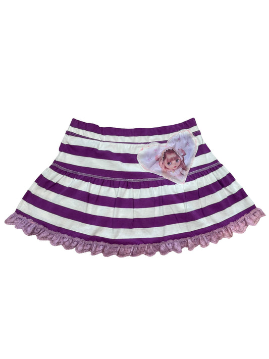 Hare's Delight Purple Striped Mini Skirt - XS